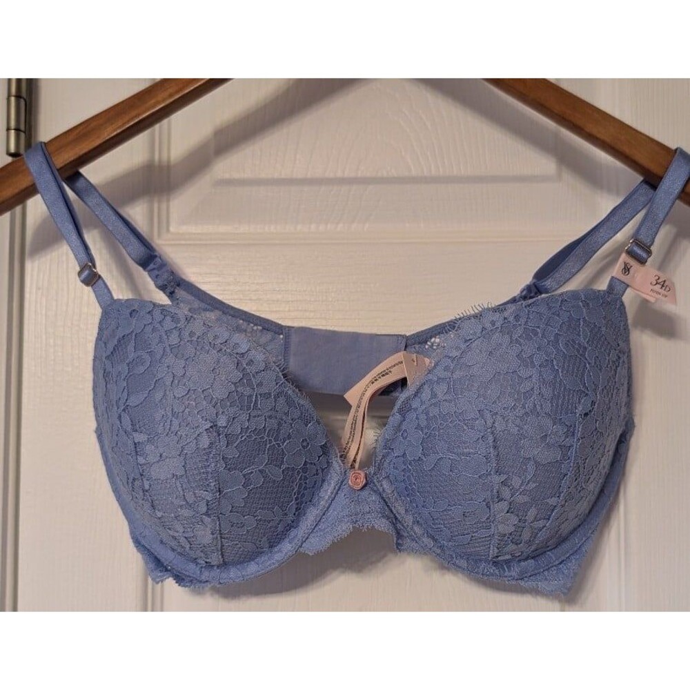 NWT VS Blue Lace Dream Angels Push-up Bra 34D